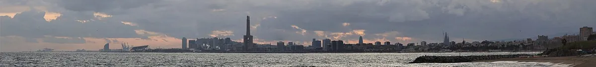 Littoral et silhouette urbaine de Barcelone