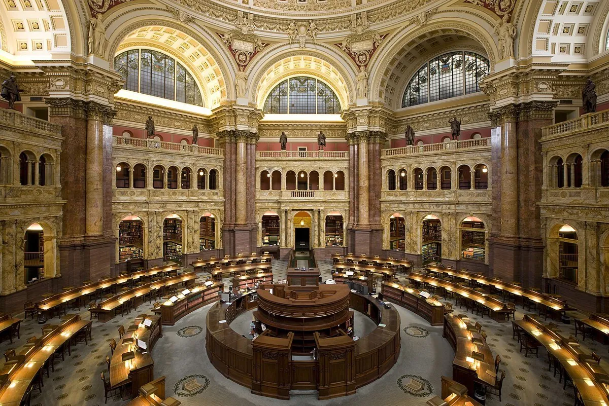 Salle de lecture de la Bibliothèque du Congrès, Washington — illustration des études